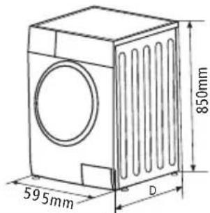 595mm 850mm D