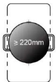 ≥ 220mm