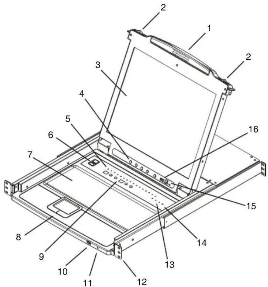 Technical diagram of a laptop chassis with numbered components for identification