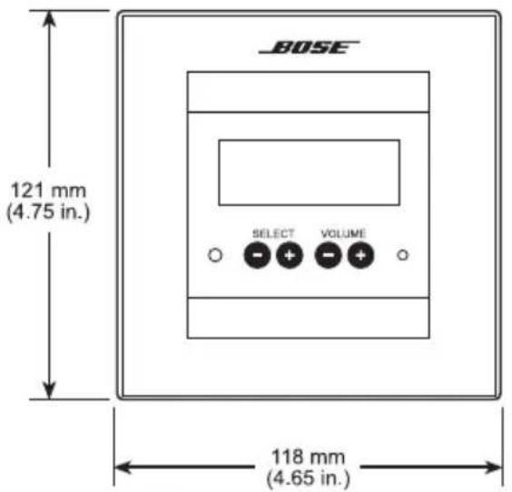 B0SE 121 mm (4.75 in.) SELECT VOLUME 118 mm (4.65 in.)