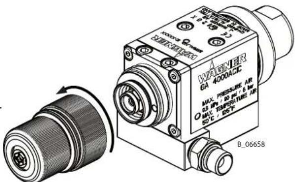 WASNER 6A 4000ACIC MAX. PRESSURE AIR 0.5 MPa : 20 MPa / 6 MPa O MAX. TEMPERATURE AIR 50°C / 150°F B_06658