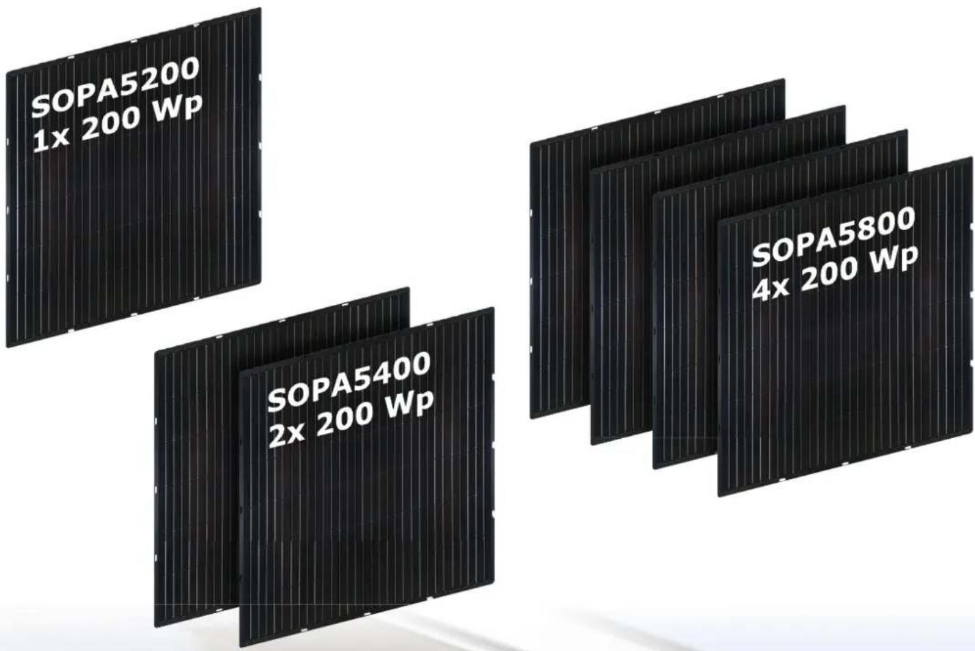 SOPA5200 1x 200 Wp SOPA5400 2x 200 Wp SOPA5800 4x 200 Wp