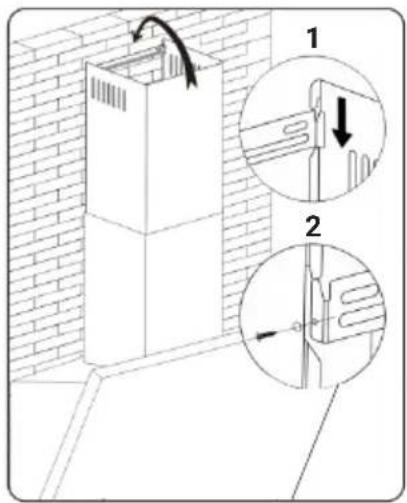 Diagram illustrating brick wall corner installation with labeled components and directional arrows indicating movement or force.