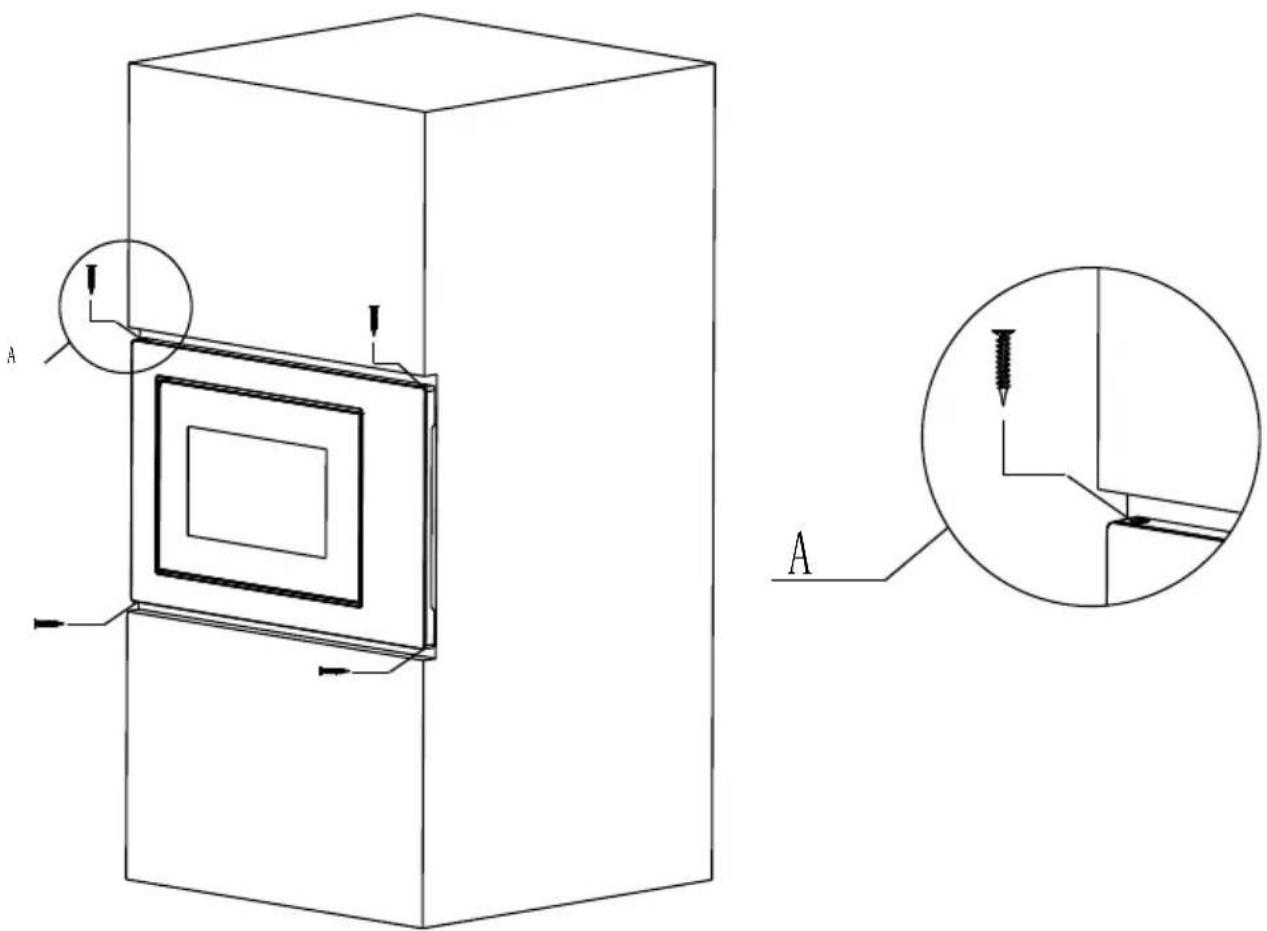 Technical diagram showing a 3D box with internal components and a magnified cross-section view labeled A, including tool tips and structural details.