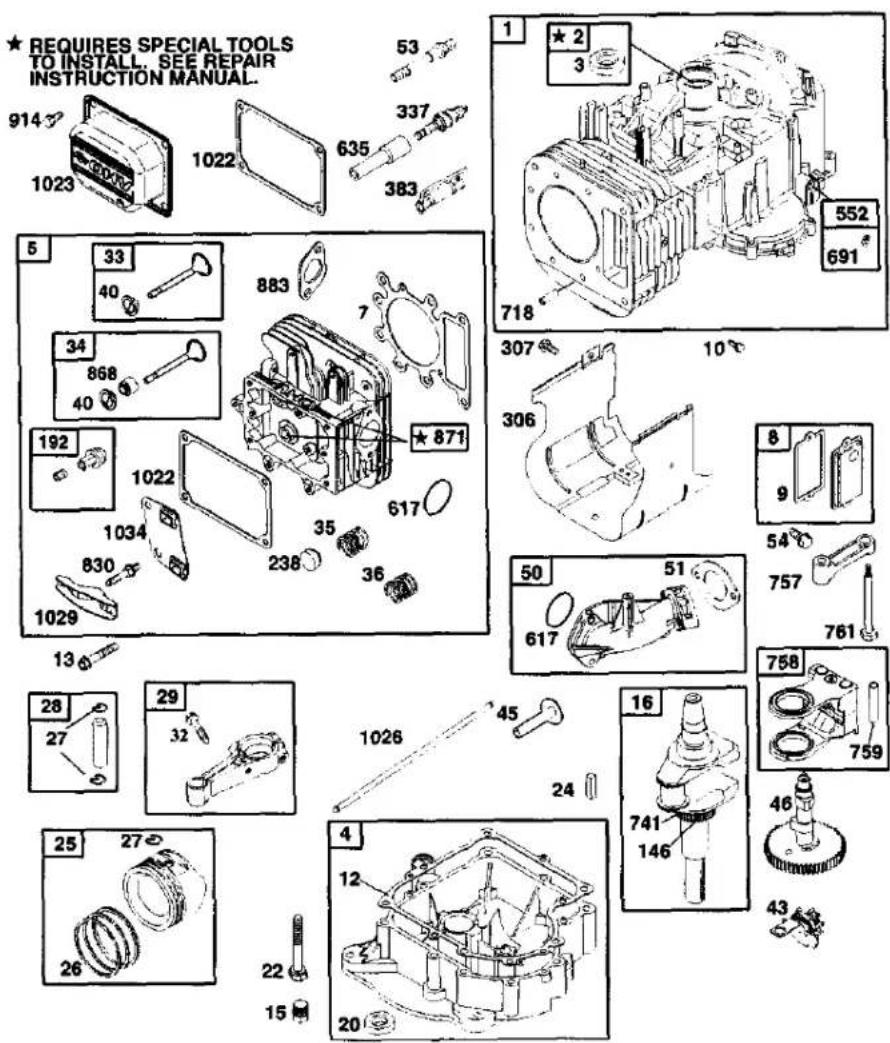 Craftsman 917.271530 - BRIGGS & STRATTON ENGINE-MODEL NUMBER 287707, TYPE NUMBER 1259-E1 - 1
