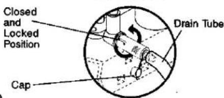 Closed and Locked Position Cap Drain Tube