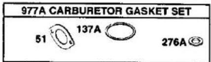 977A CARBURETOR GASKET SET 51 137A 276A⑤