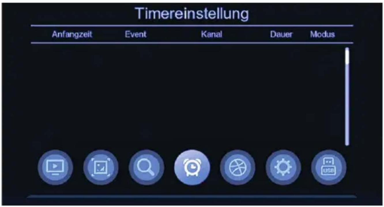 Timereinstellung Anfangzeit Event Kanal Dauer Modus