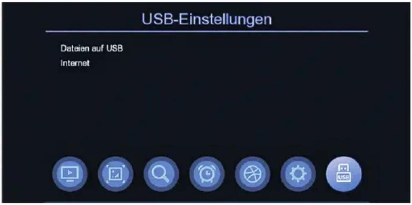 USB-Einstellungen Dateien auf USB Internet