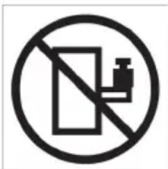 Prohibition sign with no gate and water bottle symbol, commonly used for safety or disinfection measures
