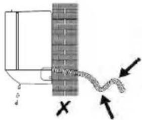 Diagram showing a pipe or pipe with arrows indicating flow or movement, labeled with numbers 1 to 5 and an 'X' symbol.