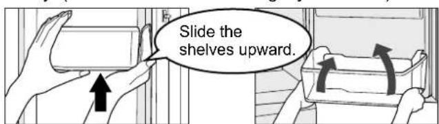 Slide the shelves upward.
