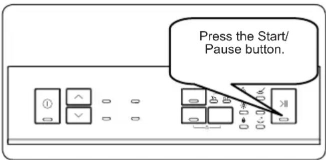 Press the Start/ Pause button.