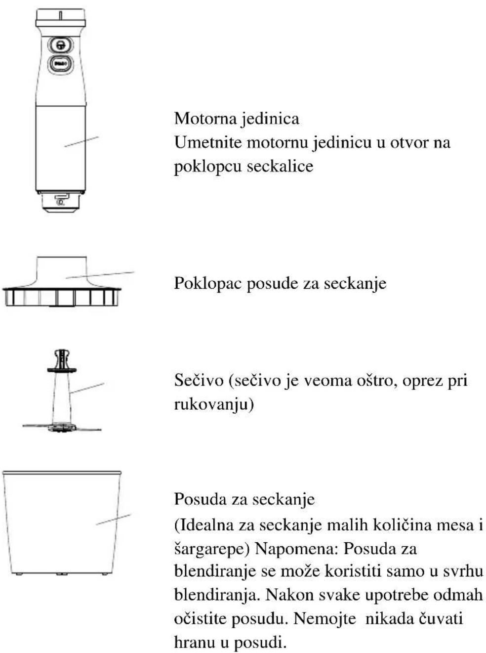 VOX MS 6008 - Upoznajte vaš dodatak-seckalica (koristite za seckanje mesa i pravljenje namaza od belog luka) - 1