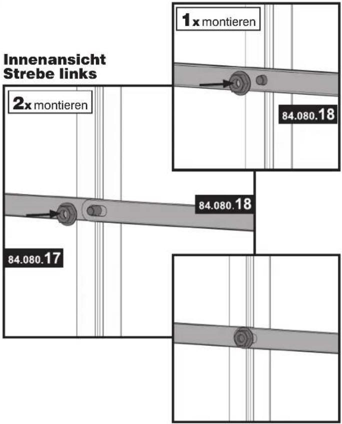 Innenansicht Strebe links 1x montieren 2x montieren 84.080.18 84.080.18 84.080.17