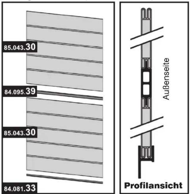 85.043.30 84.095.39 85.043.30 84.081.33 Außenseite Profilansicht