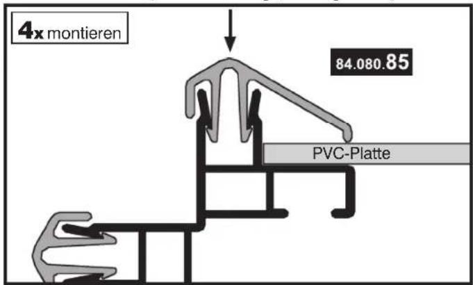 4x montieren 84.080.85 PVC-Platte