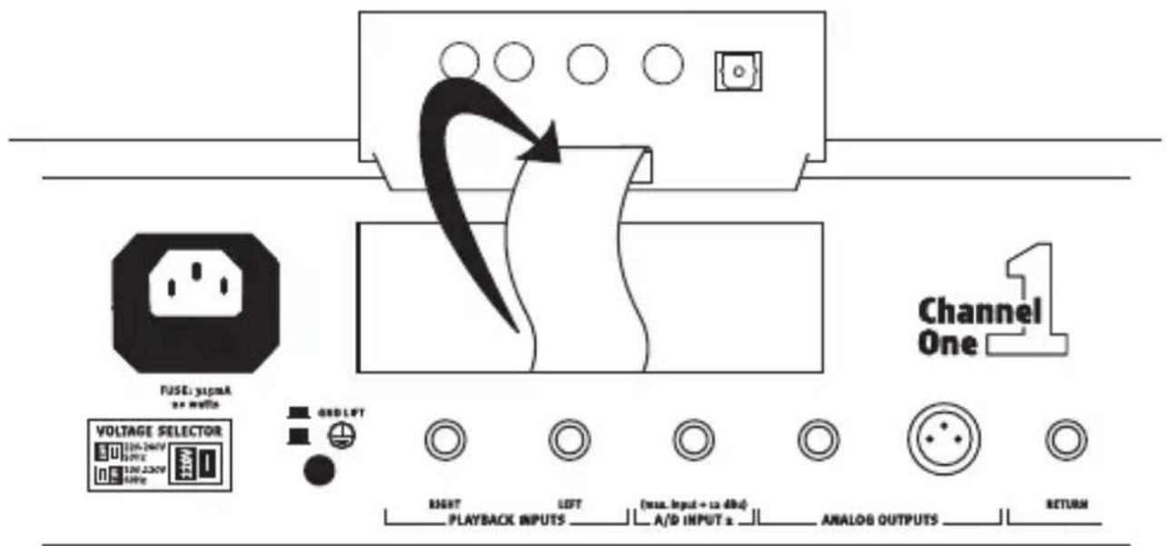 Channel One 1 FUSE: supraA as wells VOLTAGE SELECTOR 120.24W 120.23W 120.22W 120.21W GND LEFT RIGHT PLAYBACK INPUTS LEFT (max. Input + 1x dB) A/D INPUT x ANALOG OUTPUTS RETURN