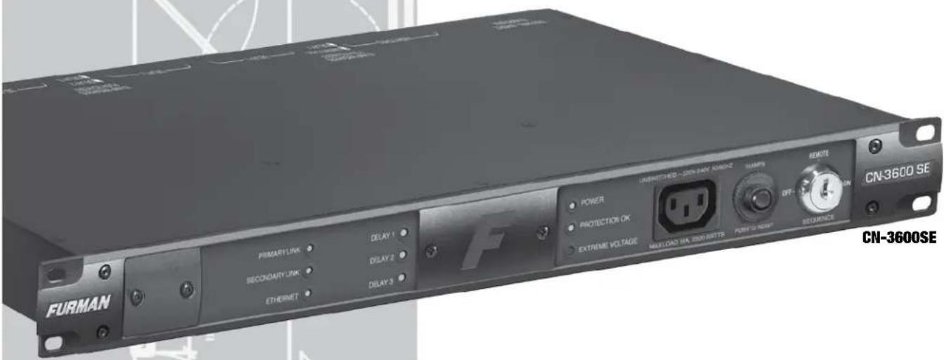 FURMAN PRIMARY LINK SECONDARY LINK ETHERMET DELAY 1 DELAY 2 DELAY 3 UNSHITCHED - 20N-340V SIMON PAMPS REMOTE POWER PROTECTION OK EXTREME VOLTAGE MULLOAD HA 2500 RATTS OFF-PACK SWITCH SEQUENCE CN-3600 SE CN-3600SE