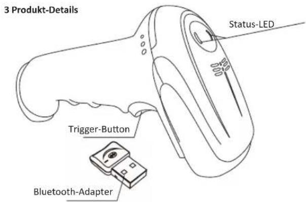 3 Produkt-Details Status-LED Trigger-Button Bluetooth-Adapter