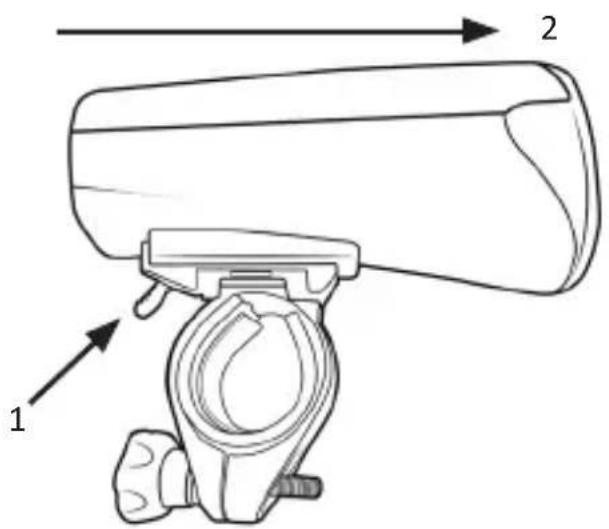 Technical diagram of a bicycle head assembly with labeled parts 1 and 2