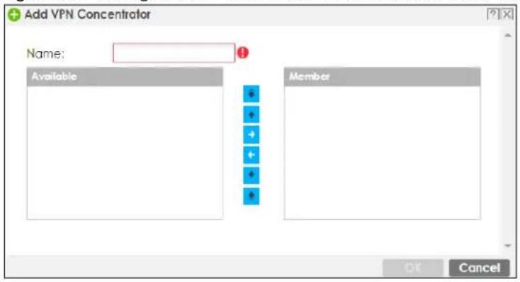 Add VPN Concentrator Name: Available Member OK Cancel