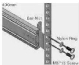 430mm Bar Nut Nylon Ring M5*15 Screw
