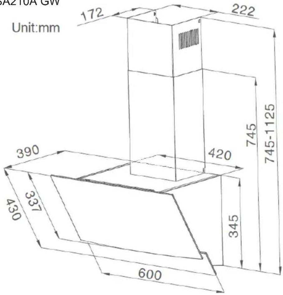 AZ10A GW Unit:mm 172 222 390 420 745-1125 337 430 345 600