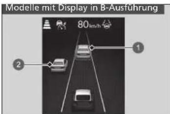 Modelle mit Display in B-Ausführung 80km/h ① ②