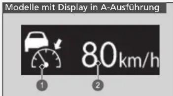 Modelle mit Display in A-Ausführung 1 2 80km/h
