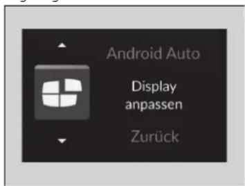 Android Auto Display anpassen Zurück