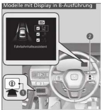 Modelle mit Display in B-Ausführung Fahrbahnhalteassistent 1 2