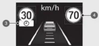 km/h 30 70 ③ ④