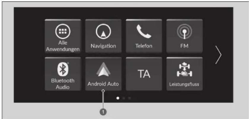 Alle Anwendungen Navigation Telefon FM Bluetooth Audio Android Auto TA Leistungsfluss