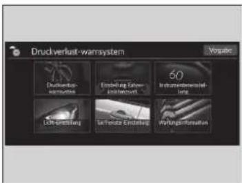 Druckverlust-warnsystem Vorupac Druckverlust-warnsystem Einstellung Tafarge Instrumentswär- lung 60 Instrumentswär- lung Lackverlustung Latente Steuersing Wirkungsströmung