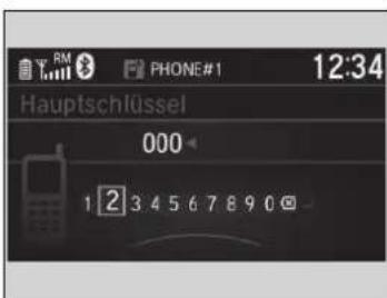 RM TM PHONE#1 12:34 Hauptschlüssel 000 1 2 3 4 5 6 7 8 9 0