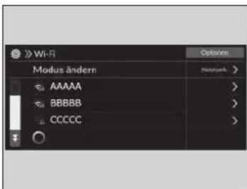 > Wi-Fi Modus ändern AAAAA BBBBB CCCCC Options Networks > >