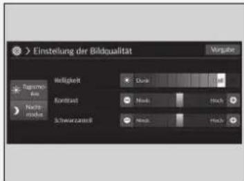 Einstellung der Bildqualität Heligkeit Clock Contrast Nets Hoch Schwarzansahl Nets Hoch