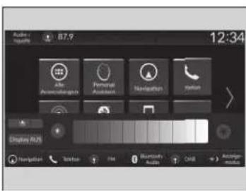 Audio 87.9 12:34 Ade Anschaffungen Personal Aussarten Navigation Japan Display RGB Navigation Texter File Bluetooth Audio OK Access Media