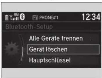 TM RM PHONE#1 12:34 Bluetooth-Setup Alle Geräte trennen Gerät löschen Hauptschlüssel