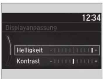 12:34 Displayanpassung Helligkeit - + Kontrast - +