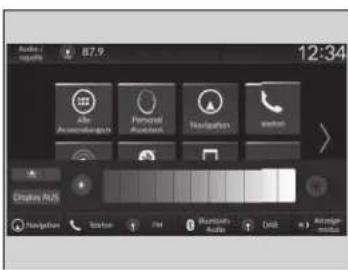 Audio 87.9 12:34 Ade Ausschüttung Personal Ausschüttung Navigation satz Display R/U5 Navigation Texter File Bluetooth Audio Call Audio minder