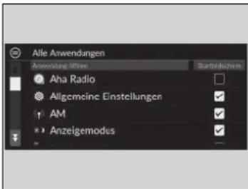 Alle Anwendungen Anwendung Mitten Startendurchs Aha Radio Allgemeine Einstellungen AM Anzeigemodus