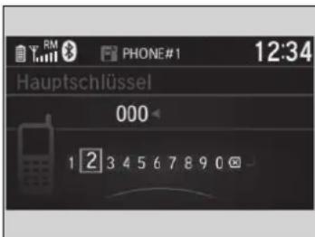 RM PHONE#1 12:34 Hauptschlüssel 000 1 2 3 4 5 6 7 8 9 0
