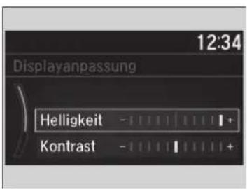 12:34 Displayanpassung Helligkeit - - - - - - + - Kontrast - - - - - - + -