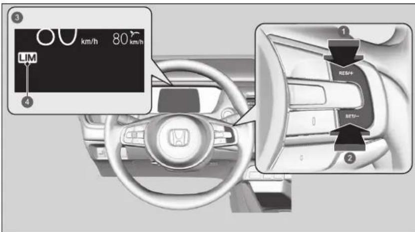 3 OO km/h 80 km/h LIM 4 1 REF+ SET- 2