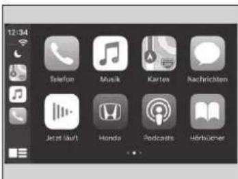 12:34 Telefon Music Karten Nachrichten Jetzt läuft Honda Podcasts Hörbühner