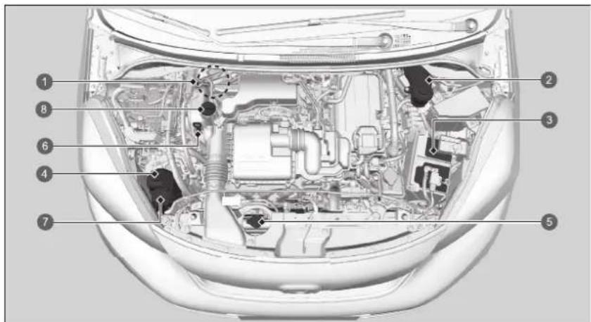 Honda Jazz e:HEV (2023) - Wartungspunkte im Motorraum - 1