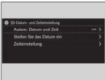 >> Datum- und Zeiteinstellung Autom. Datum und Zeit Stellen Sie das Datum ein Zeiteinstellung