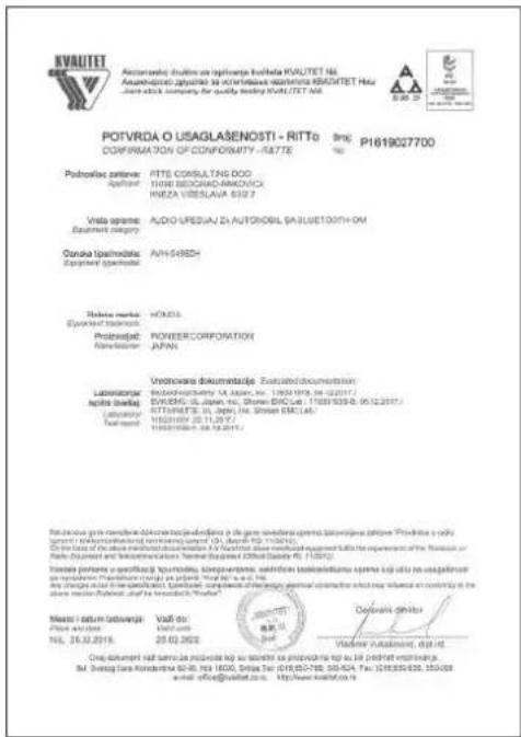KVALETET Acorporatic duolimo os ioplasnoska kvalitetet KVALETET NII. Anamortizacij apjistno se oclarisnele aralimica KVALETET Hau ...and sticti company for quality delivery KVALETET NII. POTVRDA O USAGLASENOSTI - RITTO CORPORATIATION OF CONFORMUTY - RITTE S.No. P1619027700 Podroklac zlativa: RITTO CONSULTING DOG Applanta: 11080 BEZONIAO MACHOVIC KNEZA VRESLAVA 532-7 Vista spreme: Applanta (eugery) AUDIO UPEDAJ ZI AUTOMOBIL SAJUETOOITHOM Corona spolemdate: AVH-548BD Applanta (spolemdate) HONOA Probesjati: POWER CORPORATION Kanakdamer JAPIN Votovora dokumentatie - Evocatodicodumentatie Latenteurige: Biotodneutality IA, japon, inc. 17801978, 54-02-2017, Spole di beda: EVWERS-US, japon, inc. Shore EMC-Lab. 17801978-09, 05-12-2017, Ciblostru: Tavapost ATTIRATE: IL, japon, inc. Shore EMC-Lab. 11821897 20 11.29.27 11821897 20 12.19.27 Risikovar givir danlere dokcensstje odvedanje je die givir danlere openo biodevajene zlativa "Prolistio s'alyo" spremi tukoncortislanden (sričenljenj lamari)" (Dr. Bernard Rd. 11/20/2017). On the basis of the obiecte miltodnoideduction AIV kredite abre neudicated appretta le implemente of the Monosia or Rath d'ordment and disseksierungen: Teneri Dispersed Digital Safety Kit. 11/09/2017. Risikovar portere a specifizacije ipotomidilo, korgiyandemie, omlorice spolediseduje spreme kujtu os usagiladment as manjami. Pristernice cunja je prijami "Navi" is as it's the any change assisi in the spolediseduje spolediseduje de la transla genial opentale ohstave slaved na contendy in the above mertifikation, and be resedicate "Navi" Mestat i datum lativerja: Vašt o: Phone u.s.tai: 3643-3644 NIS. 26.32.2016. 25.02.2002 Dovorski glitor Wakovor uubalamento, D34.dt. Ovej dokument náš surra za pristového kuj to sevrém na pristového kuj to bil predefet rechnikaje. SI. Svergare Fara Kandemira 62-95, 1900, 3656 Tax: 10/18/20-785, 50-02-204, Tax: 10/18/20-635, 55-04-203 e-mail: office@kvalitet.com http://www.kvalitet.cn